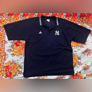 Adidas New York Yankees Men's Polo Shirt 2XL Navy Blue Golf Shirt MLB Baseball